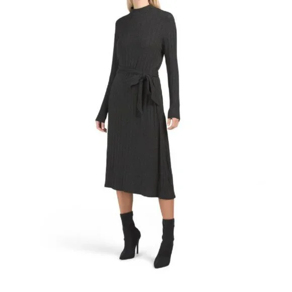 ribbed midi dress mango MANGO - Perkins-neck ribbed Dress Medium Brown